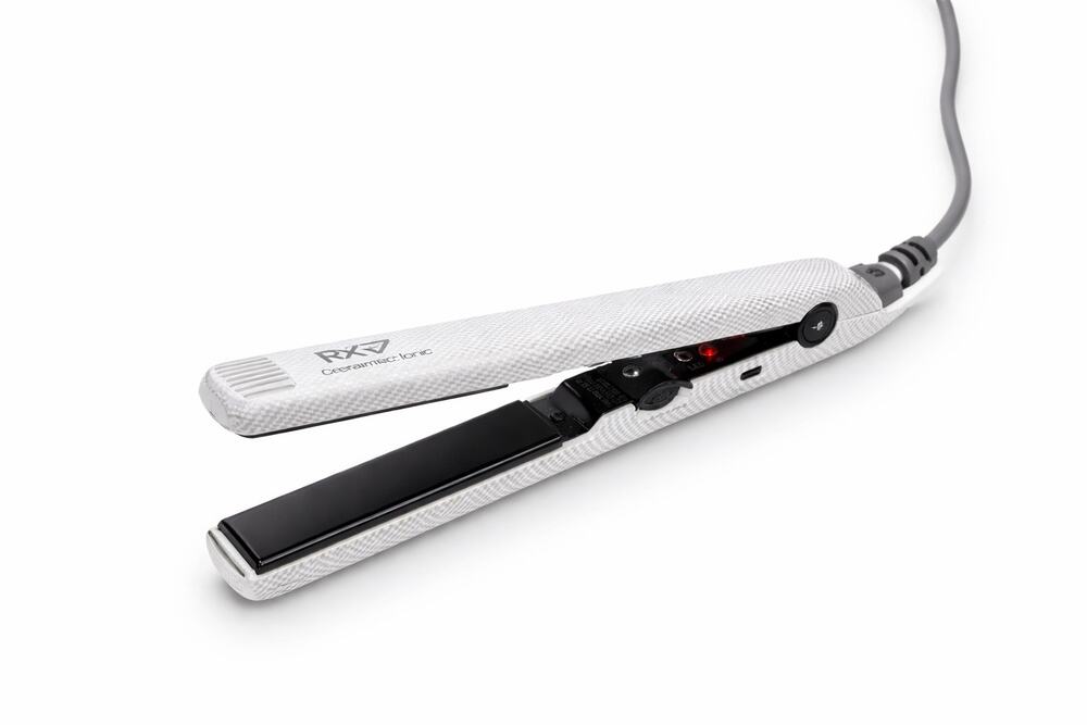 RX7 Nano Ceramic Ionic Flat Iron 450°F Adjustable Hair Straightener White